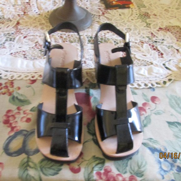Jeffrey Campbell Black Patent Heel Sandals 6.5 NEW - Picture 3 of 13
